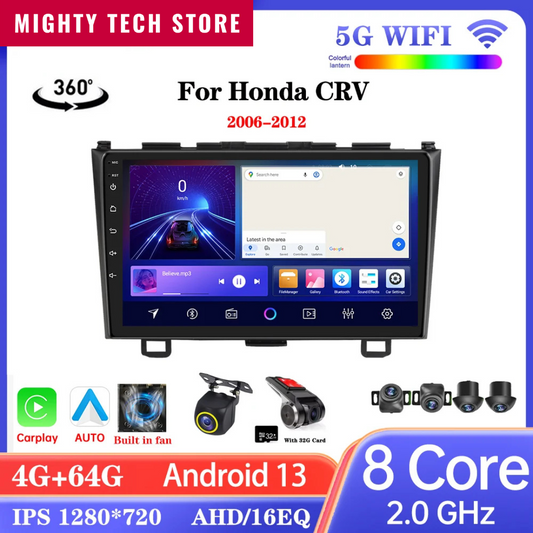 9" Android CarPlay Screen For Honda CR-V 2006-2011 Wireless CarPlay Auto Supports 360° CAMERA - DriveConnect ULTRA for LX, EX