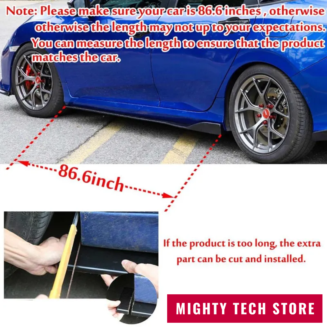 Universal Side Skirts for Rocker Panel 2.2m Length - Trim to adjust - DriveConnect ULTRA