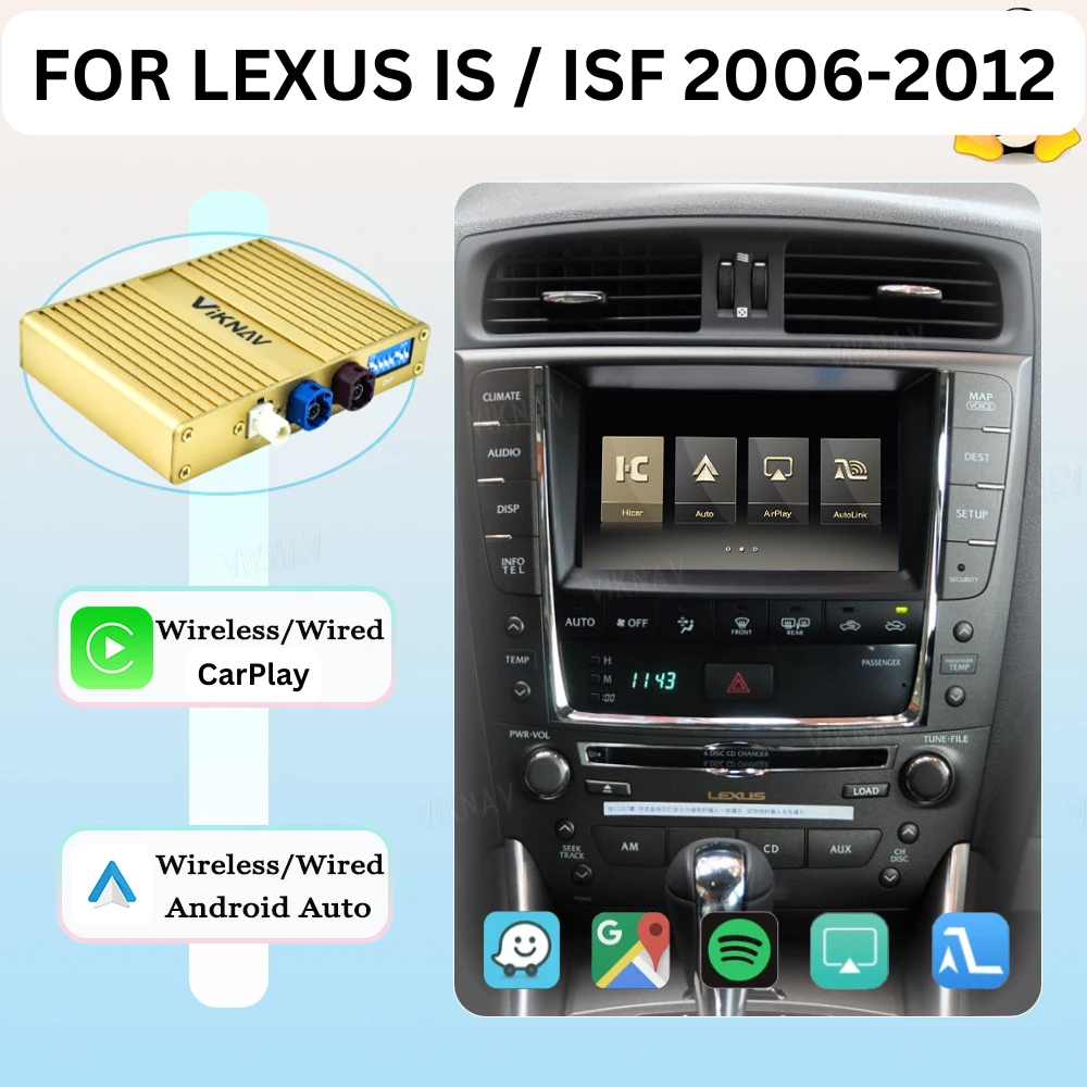 Android Auto Wireless Apple Carplay Linux System For Lexus IS / ISF 2006 -2012 OEM Screen LVDS Decoder Interface Box Multimedia - DriveConnect ULTRA - Viknav