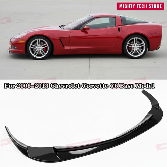 Z06/ZR1 Style Front Splitter Lip for 2006-2013 Chevrolet Corvette C6 – Gloss Black 3-Piece Easy Install Kit | Free Shipping