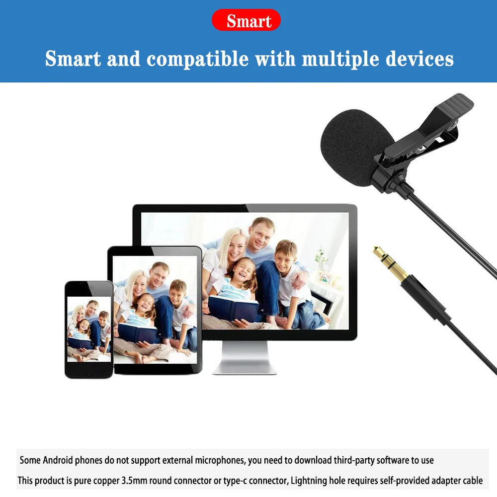 Universal portable 3.5M Hands-free Microphone 145cm For Car Radio Multimedia Player Phone Lavalier Mic - DriveConnect ULTRA