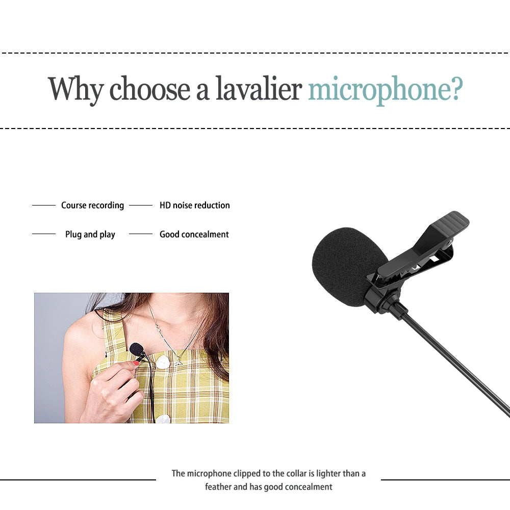 Universal portable 3.5M Hands-free Microphone 145cm For Car Radio Multimedia Player Phone Lavalier Mic - DriveConnect ULTRA