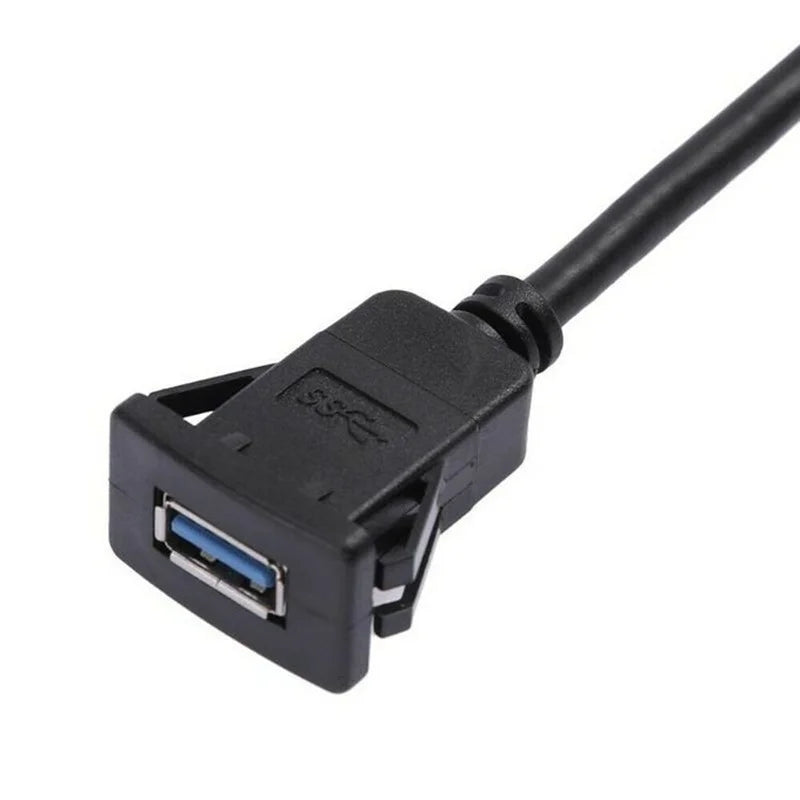 USB 3.0 Panel Flush Mount Extension Cable with Buckle for Car Truck Boat Motorcycle Dashboard 1M - DriveConnect ULTRA