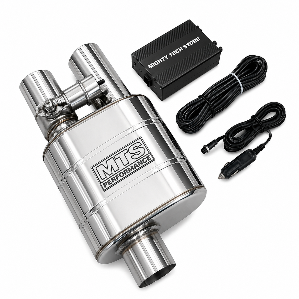 MTS Performance Valved Muffler Exhaust Kit Vacuum Valve Cutout With Remote Control - Universal Vehicle Fitment | FREE SHIPPING