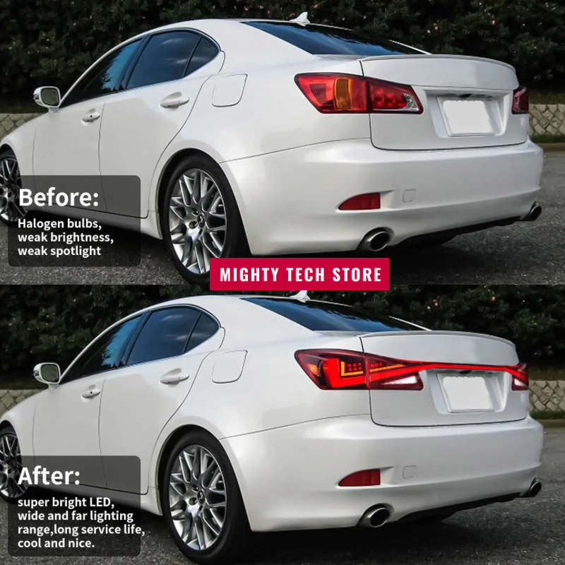 4IS LED Rear Tail Lights for Lexus IS250 IS350 ISF 2006-2012 W/ Start-up Animation Sequential Turn Signal
