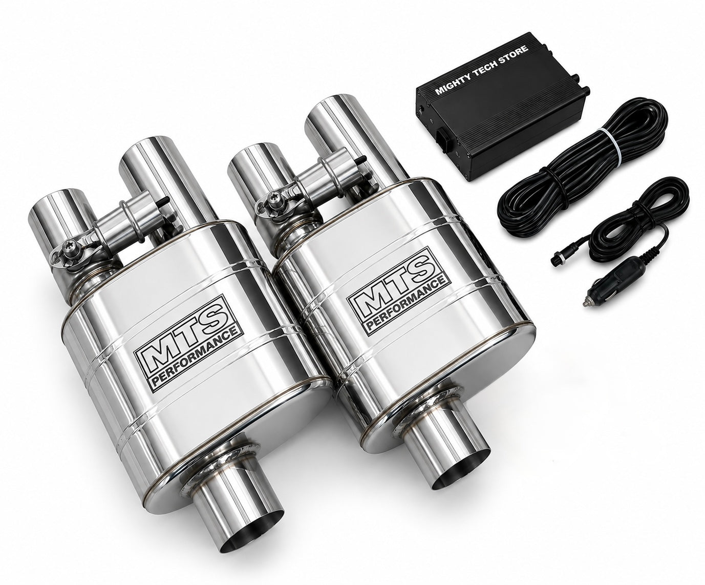 MTS Performance Valved Muffler Exhaust Kit Vacuum Valve Cutout With Remote Control - Universal Vehicle Fitment | FREE SHIPPING