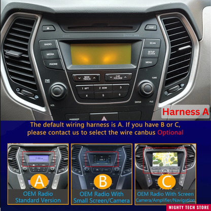 8” Intelligent CarPlay Android 13 OS For Hyundai Santa Fe 2013-2018 Supports 360° Camera