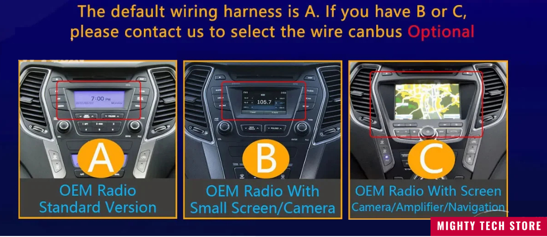 8” Intelligent CarPlay Android 13 OS For Hyundai Santa Fe 2013-2018 Supports 360° Camera