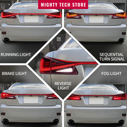 4IS LED Rear Tail Lights for Lexus IS250 IS350 ISF 2006-2012 W/ Start-up Animation Sequential Turn Signal