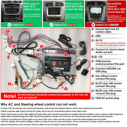 9" Android Intelligent System Apple Carplay Car Video Player Central Multimedia Stereo Screen For LEXUS IS200 IS250 IS300 IS300C - DriveConnect Ultra