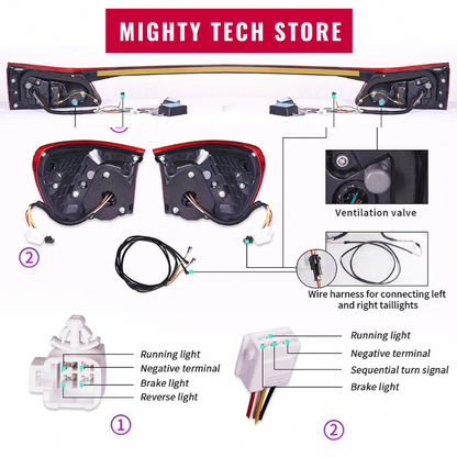 4IS LED Rear Tail Lights for Lexus IS250 IS350 ISF 2006-2012 W/ Start-up Animation Sequential Turn Signal