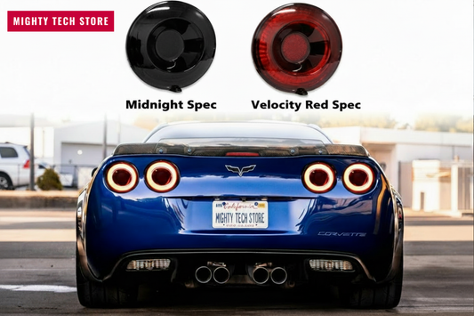 4PCS LED Halo Tail Lights for Chevy Corvette C6 (2005–2013) | Sequential Turn Signal DRL + Hyper Flash Bypass Harness Included | Fits Base, Z06, ZR1 & Grand Sport