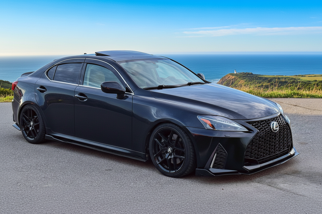 Lexus 2IS to 4IS COMPLETE CONVERSION BODY KIT - 2024 IS500 Style, includes front bumper, LED headlights, ducktail spoiler, rear diffuser (w/ LED), roof spoiler, rear sequential taillights