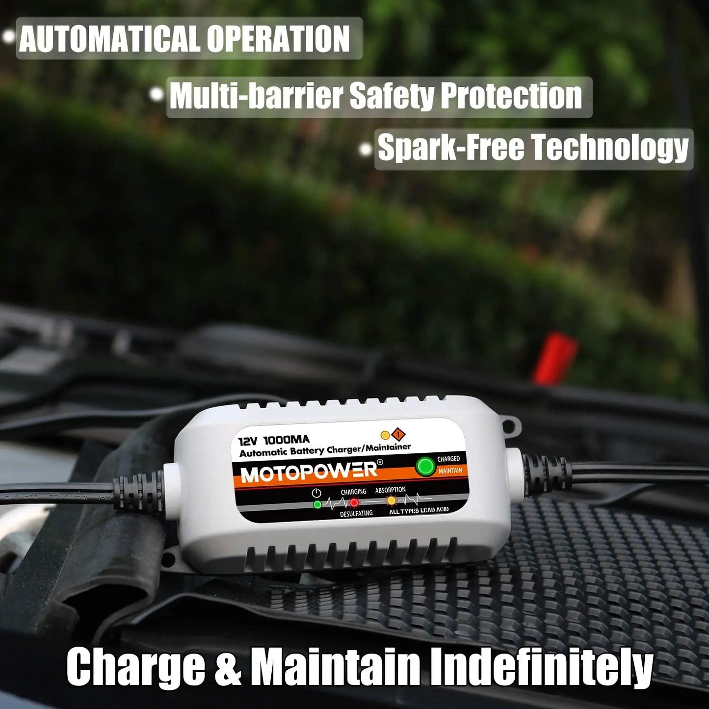 MP00205B 12V 1000mA Fully Automatic Battery Charger/Maintainer