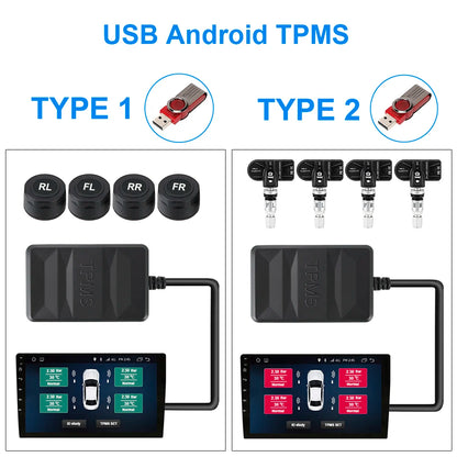 Wireless TPMS Receiver For Android Player Car Tire Pressure Monitoring System Auto Tyre Diagnose Kit Interior External Sensors