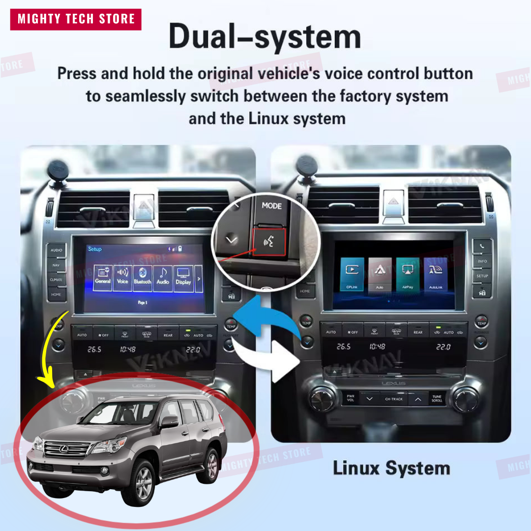 Apple CarPlay For Lexus IS/ISF, Lexus GS, Lexus LS, Lexus GX Linux System OEM Screen LVDS Decoder Interface Box Multimedia Android Auto Wireless - DriveConnect ULTRA