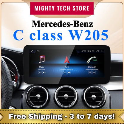 Mercedes Benz C Class W205 S205 Video Players 2024 Wireless Android AUTO CarPlay 10.25 & 12.3inch Screen