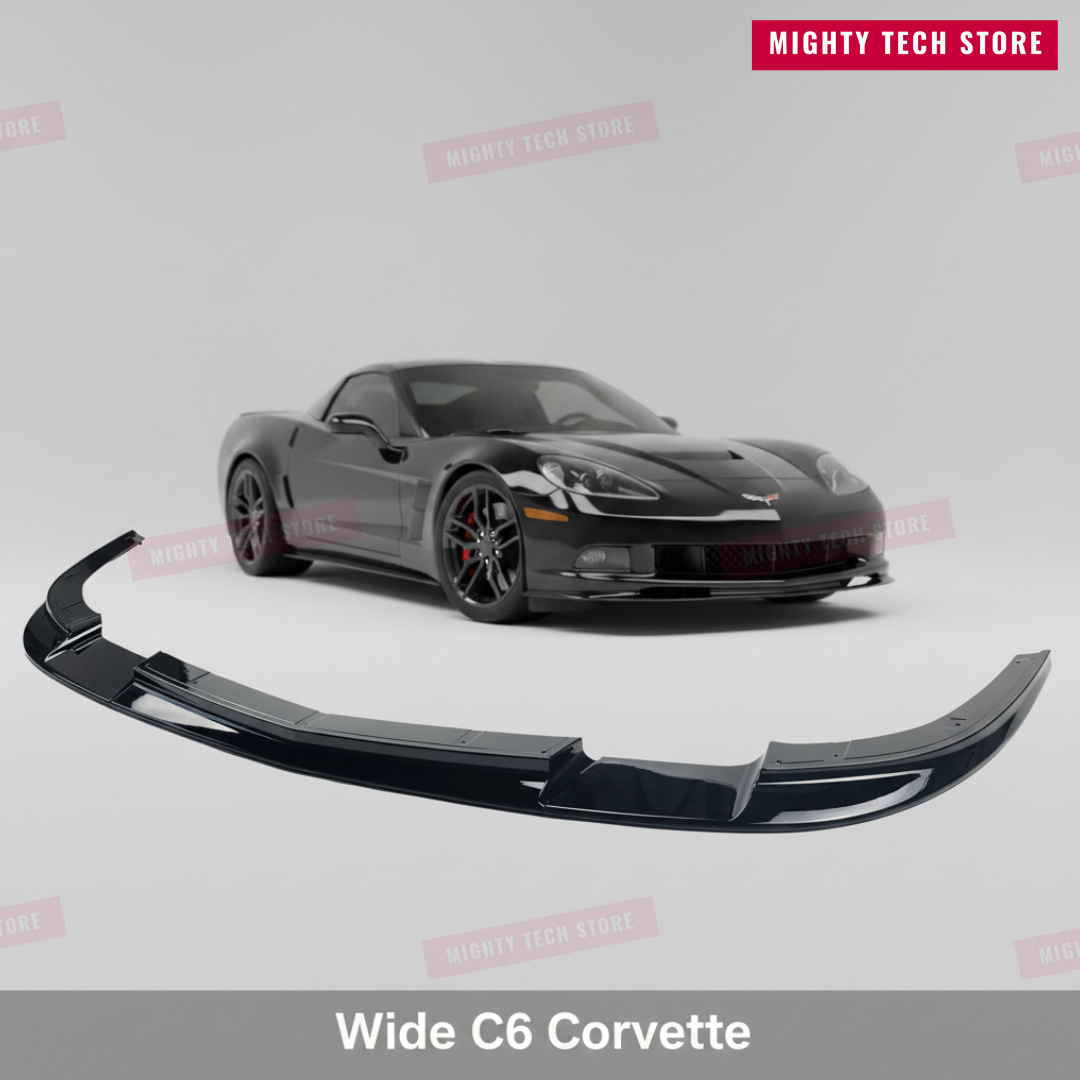 Z06/ZR1 Style Front Splitter Lip for 2006-2013 Chevrolet Corvette C6 – Gloss Black 3-Piece Easy Install Kit | Free Shipping