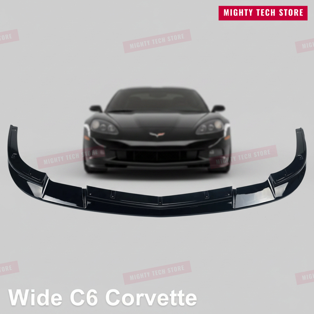 Z06/ZR1 Style Front Splitter Lip for 2006-2013 Chevrolet Corvette C6 – Gloss Black 3-Piece Easy Install Kit | Free Shipping
