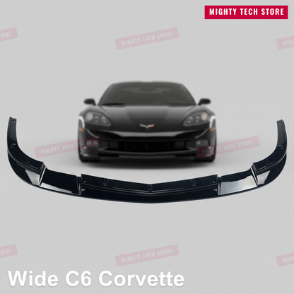 Z06/ZR1 Style Front Splitter Lip for 2006-2013 Chevrolet Corvette C6 – Gloss Black 3-Piece Easy Install Kit | Free Shipping