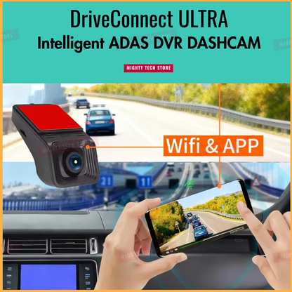 1080P HD Android Dash Cam | WiFi Car DVR with ADAS, Night Vision & Parking Monitor, APP Control | DriveConnect ULTRA