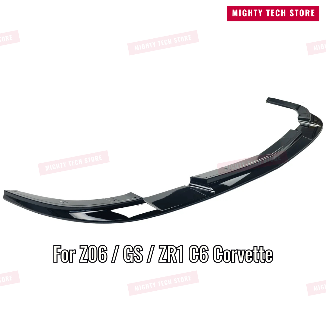 Z06/ZR1 Style Front Splitter Lip for 2006-2013 Chevrolet Corvette C6 – Gloss Black 3-Piece Easy Install Kit | Free Shipping