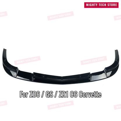 Z06/ZR1 Style Front Splitter Lip for 2006-2013 Chevrolet Corvette C6 – Gloss Black 3-Piece Easy Install Kit | Free Shipping