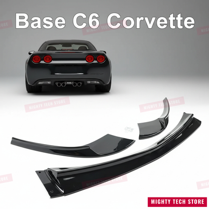 Z06/ZR1 Style Front Splitter Lip for 2006-2013 Chevrolet Corvette C6 – Gloss Black 3-Piece Easy Install Kit | Free Shipping