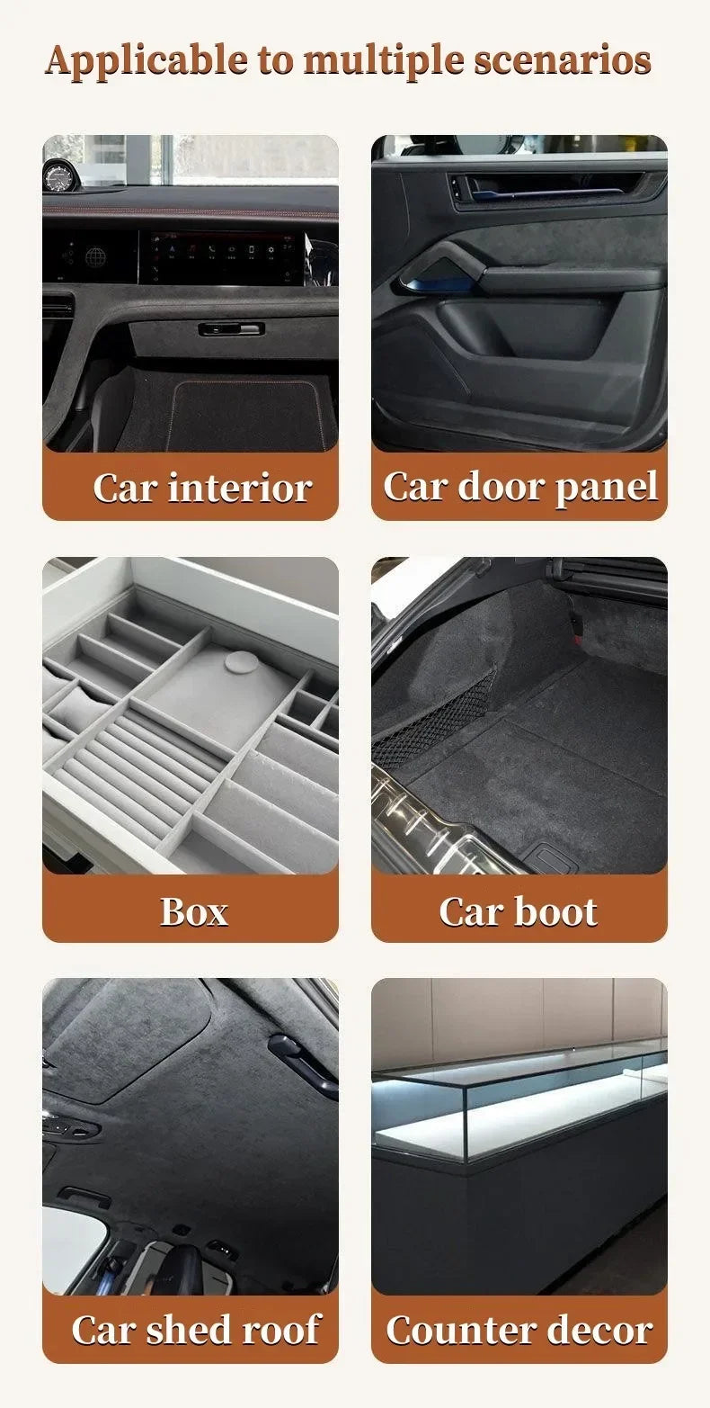 Suede Fabric Self Adhesive Repairs for Sticky Dashboard Sticky Panel Car Interior Renovation - like Alcantara