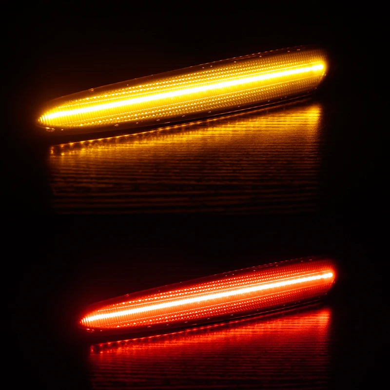 C6 LED Front Rear Bumper Side Marker Turn Signal Lights Amber Red For 2005-2013 Chevrolet Corvette