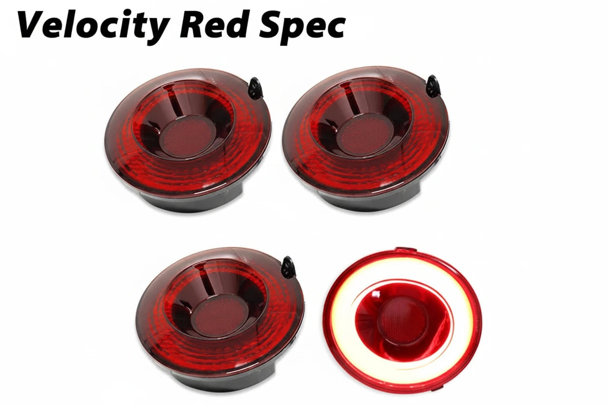 4PCS LED Halo Tail Lights for Chevy Corvette C6 (2005–2013) | Sequential Turn Signal DRL + Hyper Flash Bypass Harness Included | Fits Base, Z06, ZR1 & Grand Sport