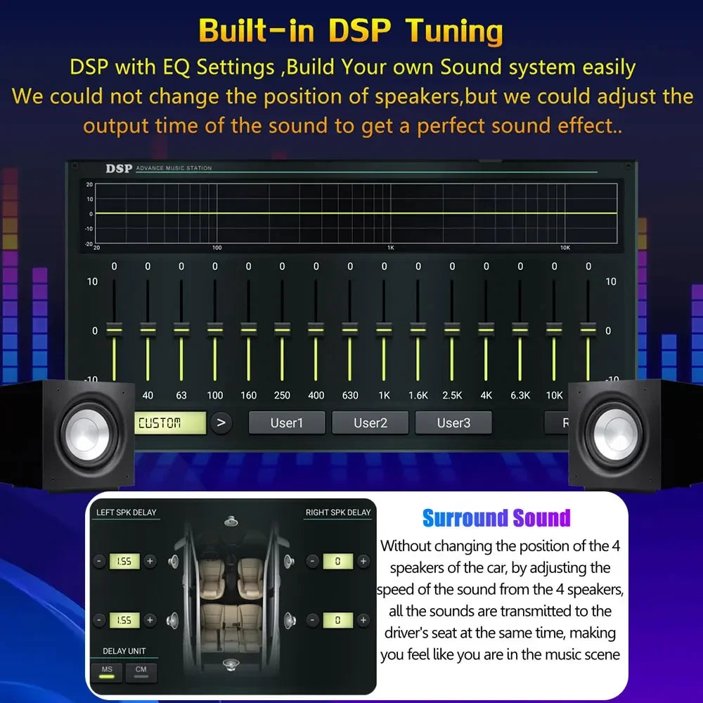 8” Intelligent CarPlay Android 13 OS For Hyundai Santa Fe 2013-2018 Supports 360° Camera
