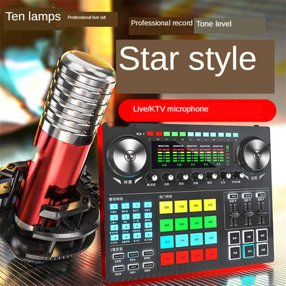 Tenlamp G6 Sound Card USB Condenser Wired Single Microphone Professional Podcast Microphone for Streaming Gaming YouTube Singing - MIGHTYTECH