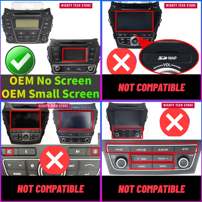 8” Intelligent CarPlay Android 13 OS For Hyundai Santa Fe 2013-2018 Supports 360° Camera