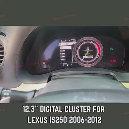 12.3" Digital Cluster for Lexus IS250 IS350 ISF 2006-2012 | Linux LCD Customizable Dashboard Speedometer Display Upgrade